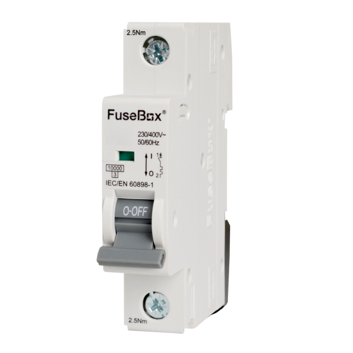 FuseBox MT10D631 63A 1P D Curve 10kA MCB - westbasedirect.com