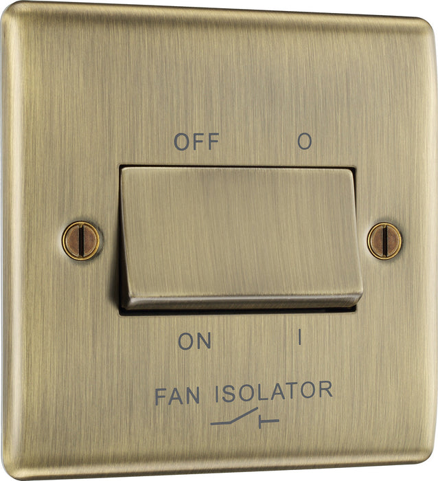 BG NAB15 Nexus Metal Fan Isolator Switch TP 10A - Antique Brass - westbasedirect.com