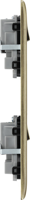 BG NAB222EM8B Nexus Metal 2x 2G Socket 13A + 2x 4 Module Aperture - Black Insert - Antique Brass - westbasedirect.com