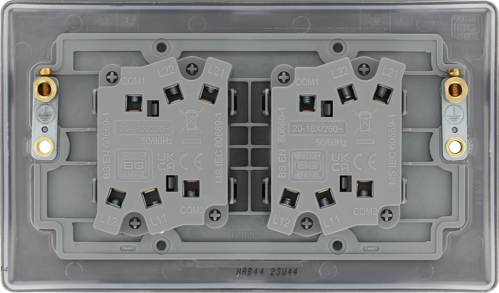 BG NAB44 Nexus Metal Quad Light Switch 10A - Antique Brass - westbasedirect.com