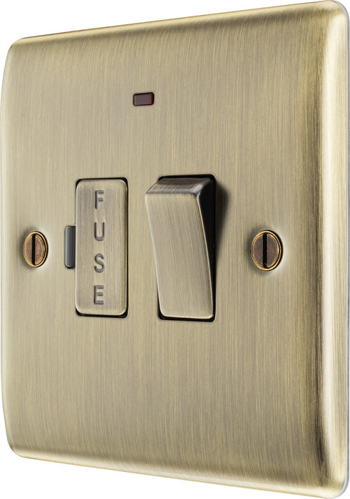 BG NAB52 Nexus Metal Switched Spur + Neon 13A - Antique Brass - westbasedirect.com