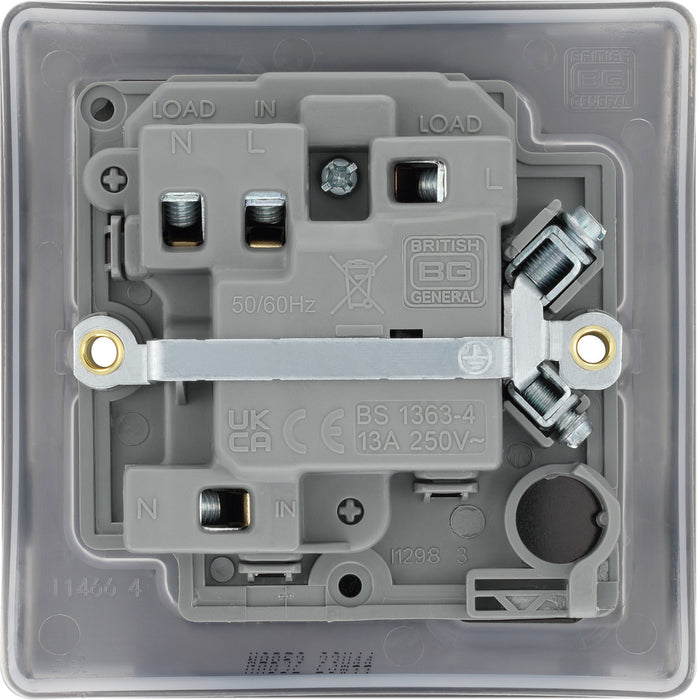 BG NAB52 Nexus Metal Switched Spur + Neon 13A - Antique Brass - westbasedirect.com