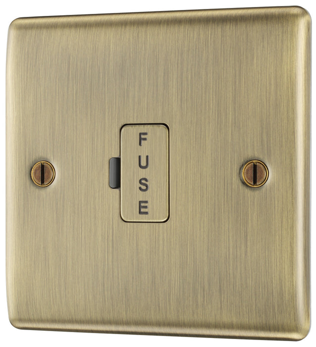 BG NAB54 Nexus Metal Unswitched Spur 13A - Antique Brass - westbasedirect.com