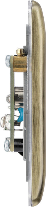 BG NAB62 Nexus Metal Isolated TV Aerial Socket - Black Insert - Antique Brass - westbasedirect.com