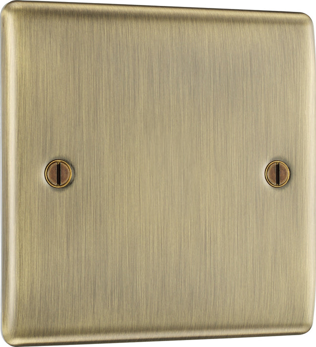 BG NAB94 Nexus Metal Single Blanking Plate - Antique Brass - westbasedirect.com