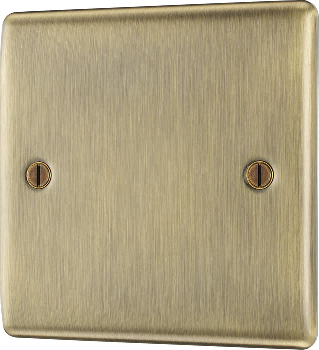 BG NAB94 Nexus Metal Single Blanking Plate - Antique Brass - westbasedirect.com
