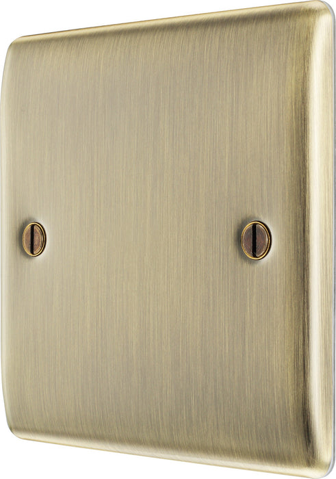 BG NAB94 Nexus Metal Single Blanking Plate - Antique Brass - westbasedirect.com