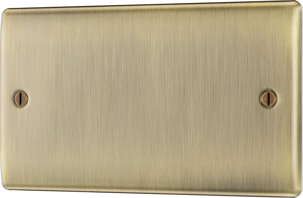 BG NAB95 Nexus Metal Double Blanking Plate - Antique Brass - westbasedirect.com