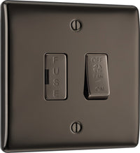 BG NBN15F Nexus Metal Triple Pole Fused Fan Isolator Switch 10A - Black Nickel