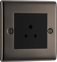 BG NBN28B Nexus Metal Unswitched Round Pin Socket 2A - Black Insert - Black Nickel