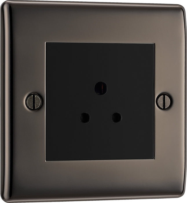 BG NBN28B Nexus Metal Unswitched Round Pin Socket 2A - Black Insert - Black Nickel - westbasedirect.com