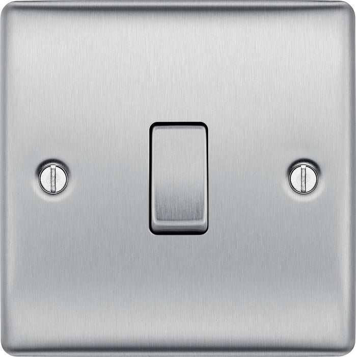 BG NBS12 Nexus Metal 10AX 2-Way Single Light Switch - Brushed Steel (10 Pack) - westbasedirect.com