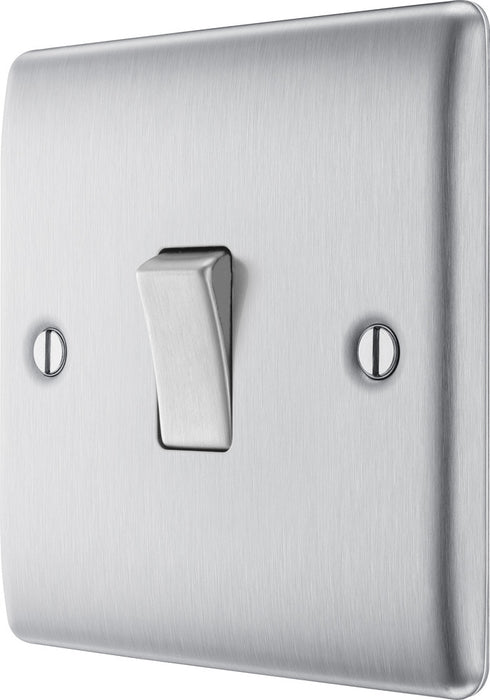 BG NBS12 Nexus Metal 10AX 2-Way Single Light Switch - Brushed Steel (10 Pack) - westbasedirect.com