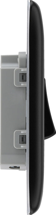 BG NFB12 Nexus Metal Single Light Switch 10A - Matt Black + Black Rocker - westbasedirect.com