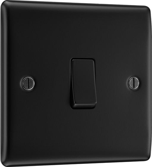 BG NFB13 Nexus Metal Intermediate Light Switch 10A - Matt Black + Black Rocker - westbasedirect.com