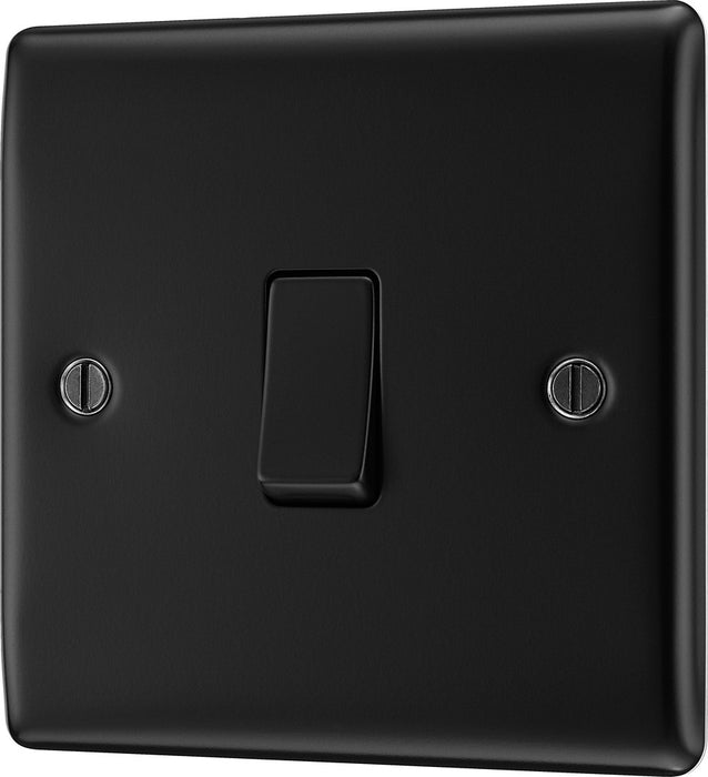 BG NFB13 Nexus Metal Intermediate Light Switch 10A - Matt Black + Black Rocker - westbasedirect.com