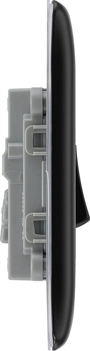 BG NFB13 Nexus Metal Intermediate Light Switch 10A - Matt Black + Black Rocker - westbasedirect.com