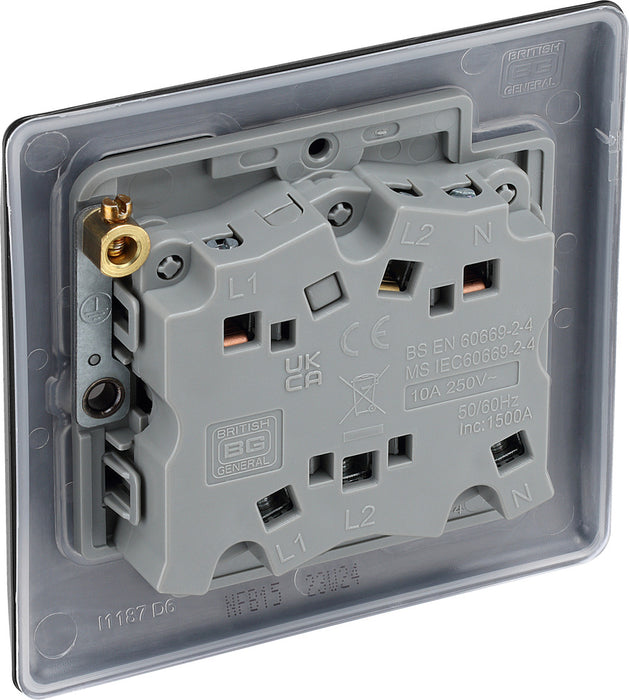 BG NFB15 Nexus Metal Fan Isolator Switch TP 10A - Matt Black + Black Rocker - westbasedirect.com
