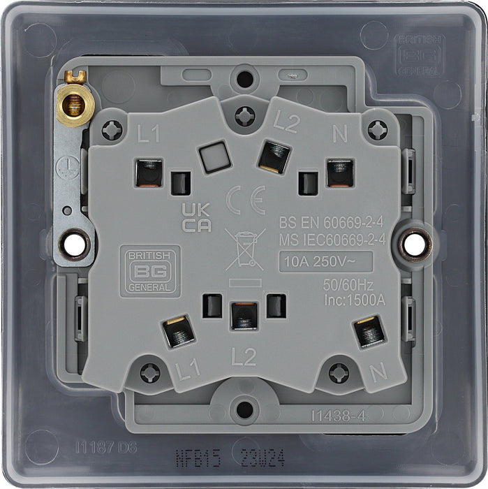 BG NFB15 Nexus Metal Fan Isolator Switch TP 10A - Matt Black + Black Rocker - westbasedirect.com