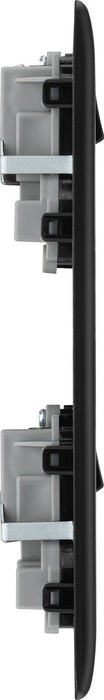 BG NFB222EM8B Nexus Metal 2x 2G Socket 13A + 2x 4 Module Aperture - Matt Black + Black Rocker - westbasedirect.com