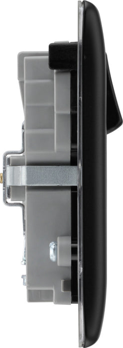 BG NFB22UAC45B Nexus Metal Double Socket + 2xUSB A+C(45W) - Black Insert - Matt Black + Black Rocker - westbasedirect.com