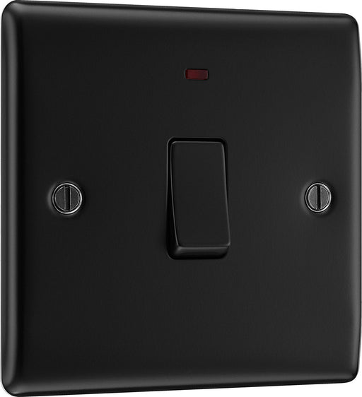 BG NFB31 Nexus Metal 20A DP Switch + Neon - Matt Black + Black Rocker - westbasedirect.com