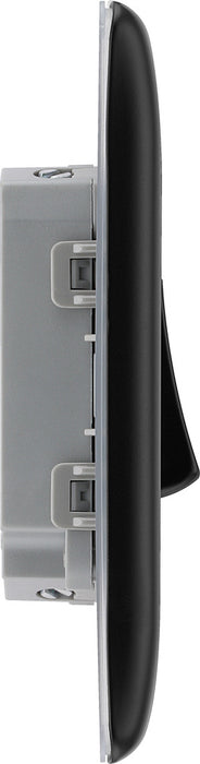 BG NFB42 Nexus Metal Double Light Switch 10A - Matt Black + Black Rocker - westbasedirect.com