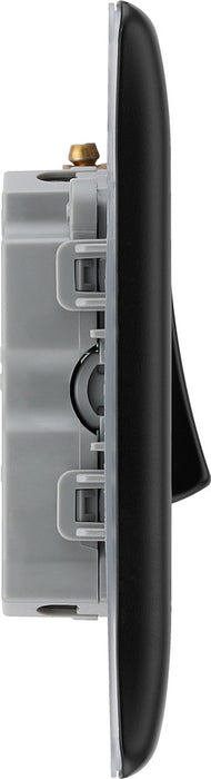 BG NFB43 Nexus Metal Triple Light Switch 10A - Matt Black + Black Rocker - westbasedirect.com