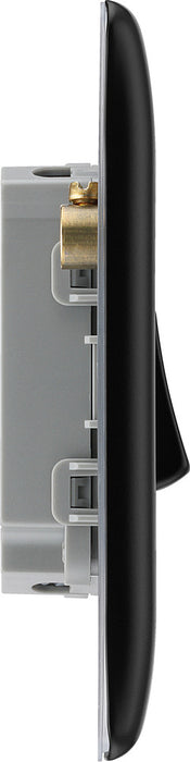 BG NFB44 Nexus Metal Quad Light Switch 10A - Matt Black + Black Rocker - westbasedirect.com