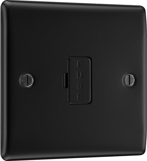BG NFB54 Nexus Metal Unswitched Spur 13A - Matt Black + Black Rocker - westbasedirect.com