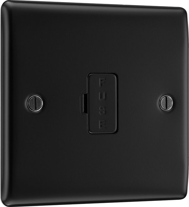 BG NFB54 Nexus Metal Unswitched Spur 13A - Matt Black + Black Rocker - westbasedirect.com