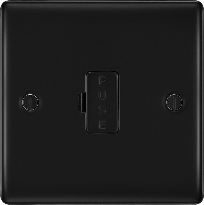 BG NFB54 Nexus Metal Unswitched Spur 13A - Matt Black + Black Rocker - westbasedirect.com