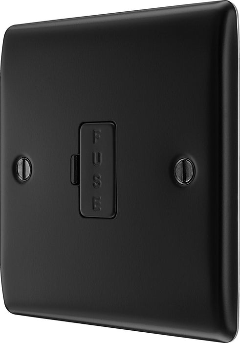 BG NFB54 Nexus Metal Unswitched Spur 13A - Matt Black + Black Rocker - westbasedirect.com