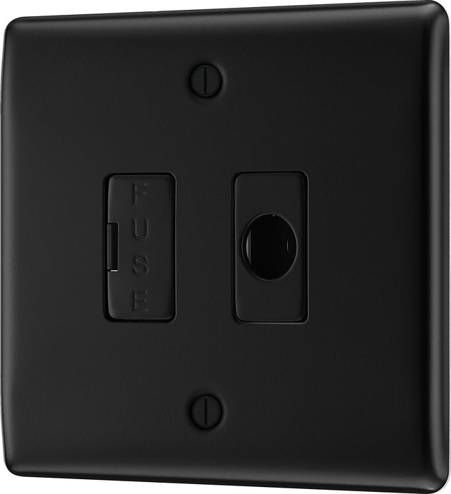 BG NFB55 Nexus Metal Unswitched Spur + Cable Outlet - Matt Black + Black Rocker - westbasedirect.com