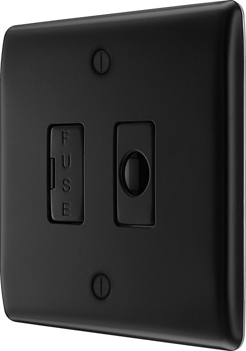 BG NFB55 Nexus Metal Unswitched Spur + Cable Outlet - Matt Black + Black Rocker - westbasedirect.com