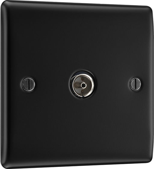 BG NFB60 Nexus Metal TV Aerial Socket - Matt Black - westbasedirect.com