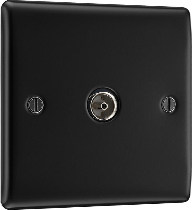 BG NFB60 Nexus Metal TV Aerial Socket - Matt Black - westbasedirect.com