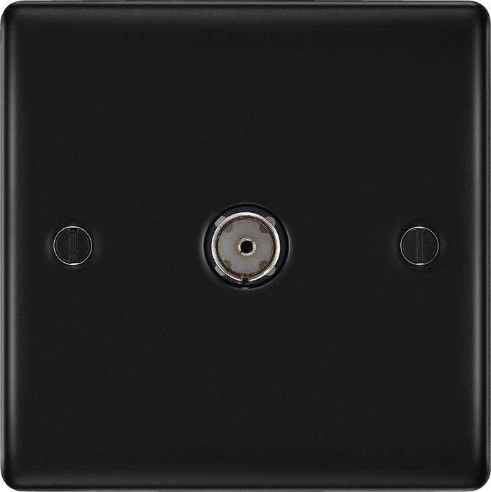 BG NFB60 Nexus Metal TV Aerial Socket - Matt Black - westbasedirect.com