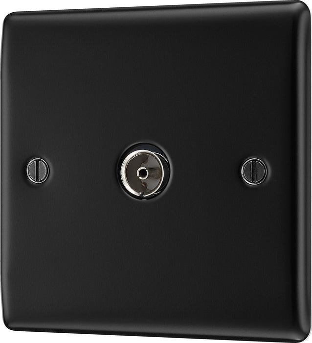 BG NFB60 Nexus Metal TV Aerial Socket - Matt Black - westbasedirect.com
