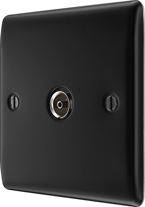 BG NFB60 Nexus Metal TV Aerial Socket - Matt Black - westbasedirect.com