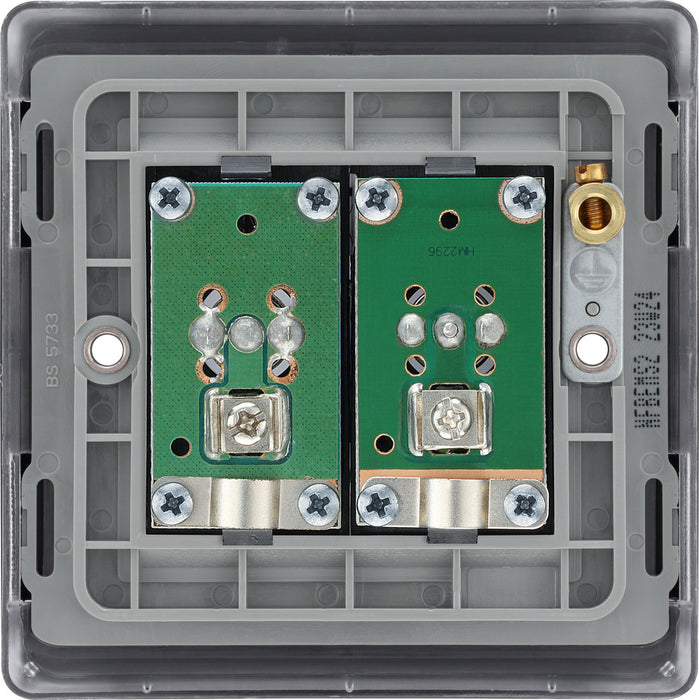 BG NFB61 Nexus Metal Double TV Aerial Socket - Matt Black + Black Rocker - westbasedirect.com