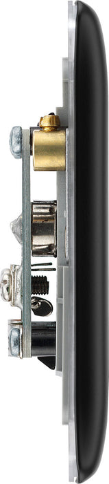 BG NFB61 Nexus Metal Double TV Aerial Socket - Matt Black + Black Rocker - westbasedirect.com