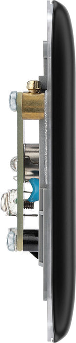 BG NFB62 Nexus Metal Isolated TV Aerial Socket - Matt Black + Black Rocker - westbasedirect.com