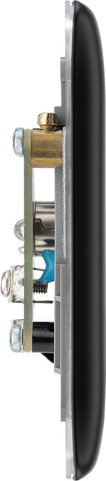 BG NFB63 Nexus Metal Isolated Double TV Aerial Socket - Black Insert - Matt Black + Black Rocker - westbasedirect.com