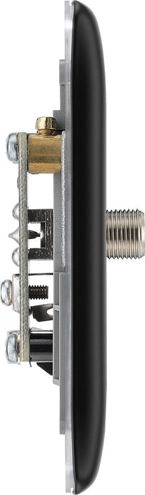 BG NFB64 Nexus Metal 1 Gang Satellite Socket - Matt Black + Black Rocker - westbasedirect.com