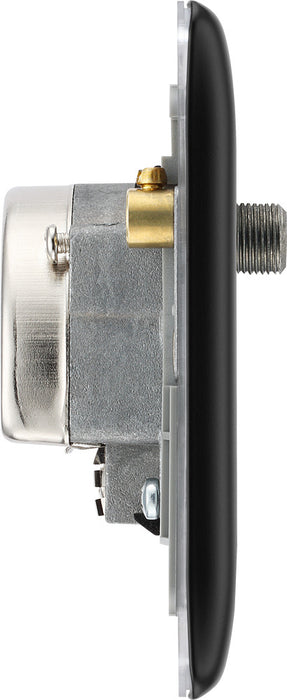 BG NFB67 Nexus Metal Triplex TV/FM/Sat Socket - Black Insert - Matt Black + Black Rocker - westbasedirect.com