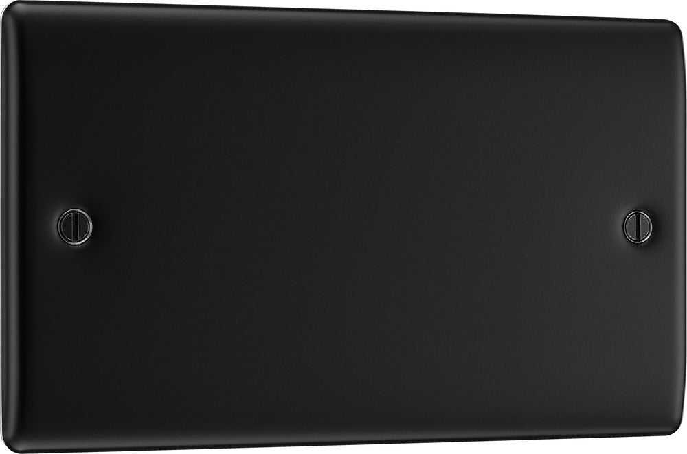 BG NFB95 Nexus Metal Double Blanking Plate - Matt Black - westbasedirect.com