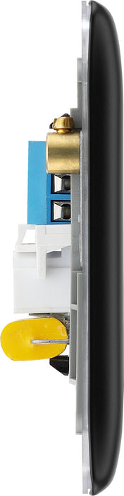 BG NFBBTM2 Nexus Metal Double Master Telephone Socket - Matt Black + Black Rocker - westbasedirect.com
