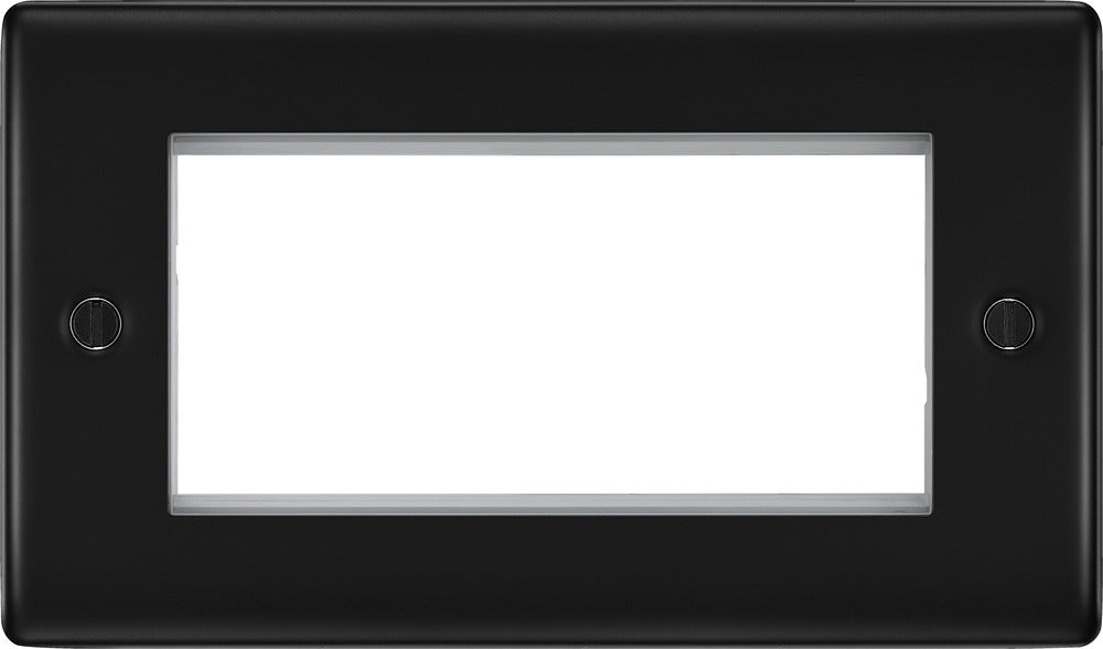 BG NFBEMR4 Nexus Metal Quad Euro Module Faceplate - Matt Black - westbasedirect.com
