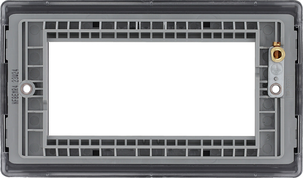 BG NFBEMR4 Nexus Metal Quad Euro Module Faceplate - Matt Black - westbasedirect.com